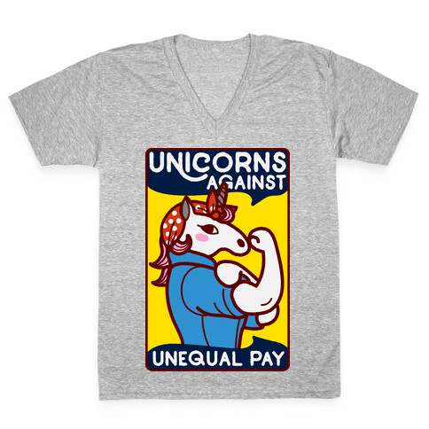 Unicorns Against Unequal Pay V-Neck Tee Shirt