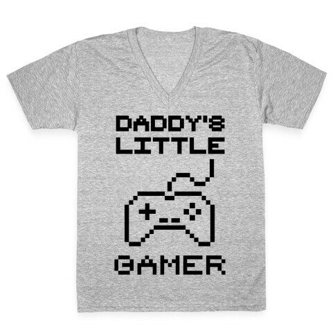 Daddy's Little Gamer V-Neck Tee Shirt