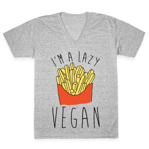 Lazy Vegan V-Neck Tee Shirt