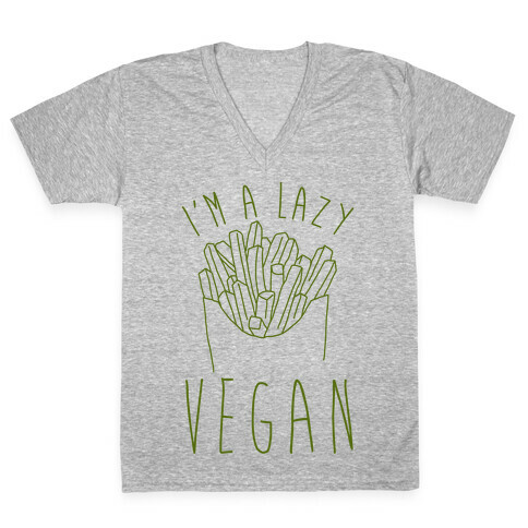 Lazy Vegan V-Neck Tee Shirt