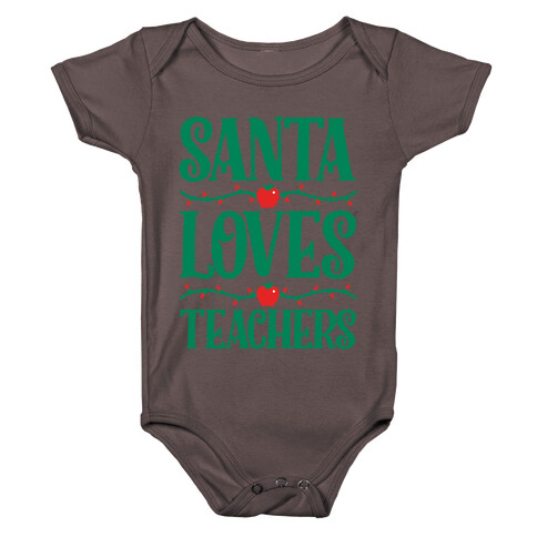 Santa Loves Teachers Baby One-Piece
