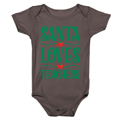 Santa Loves Teachers Baby One-Piece