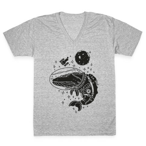 Space Whale  V-Neck Tee Shirt