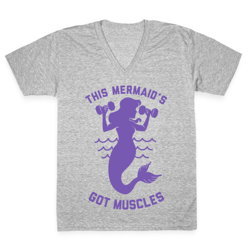 This Mermaid's Got Muscles V-Neck Tee Shirt