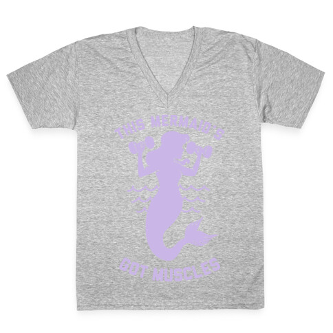 This Mermaid's Got Muscles V-Neck Tee Shirt