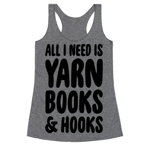 Yarn, Books, And Hooks Racerback Tank Top