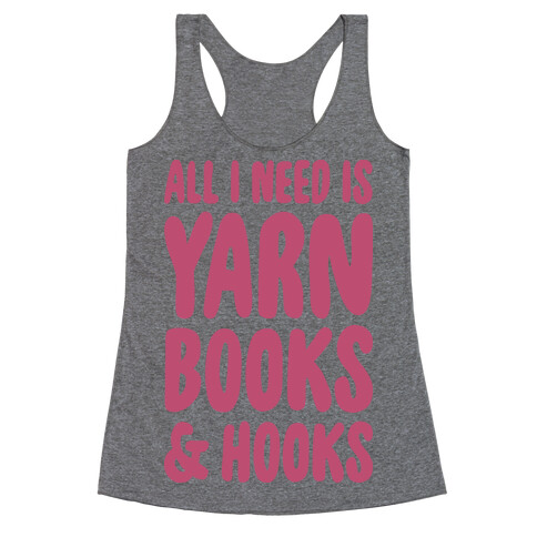 Yarn, Books, And Hooks Racerback Tank Top