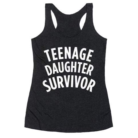 Teenage Daughter Survivor (Dark) Racerback Tank Top