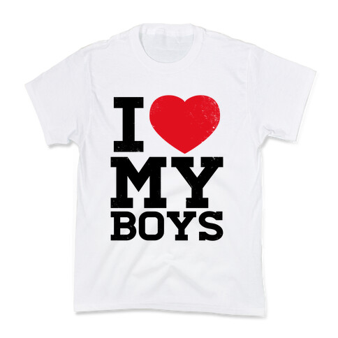 I Heart My Boys Kids T-Shirt