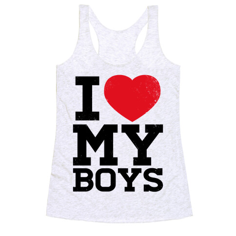 I Heart My Boys Racerback Tank Top