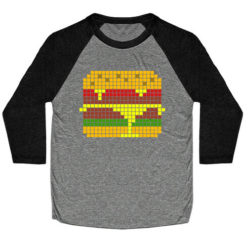 8-Bit Burger Baseball Tee