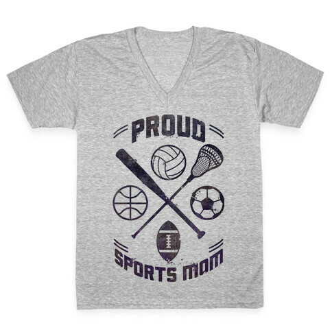 Proud Sports Mom V-Neck Tee Shirt