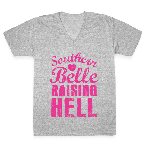 Southern Belle Raising Hell V-Neck Tee Shirt