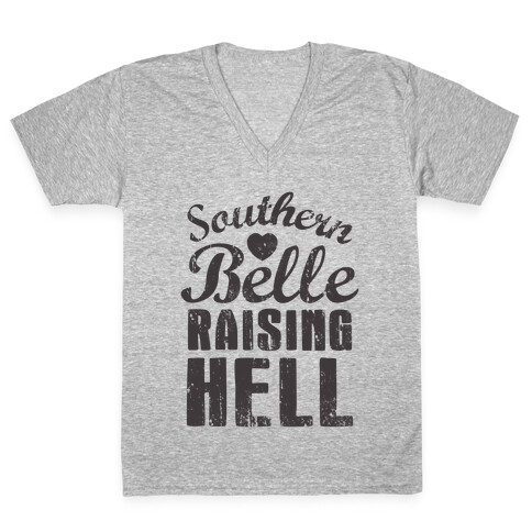 Southern Belle Raising Hell V-Neck Tee Shirt