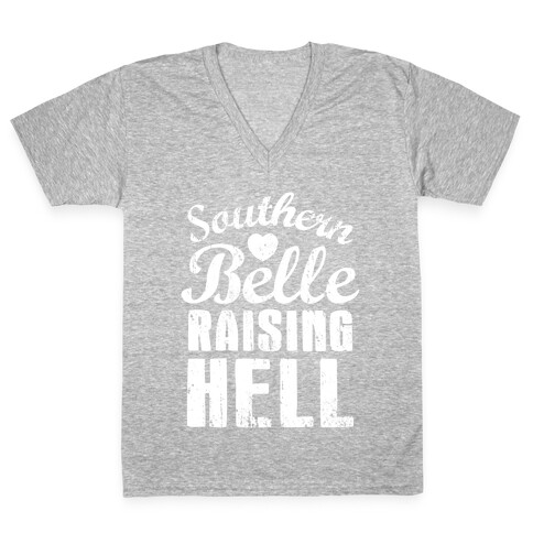 Southern Belle Raising Hell V-Neck Tee Shirt