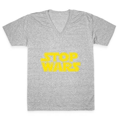 Stop Wars (Dark Print) V-Neck Tee Shirt