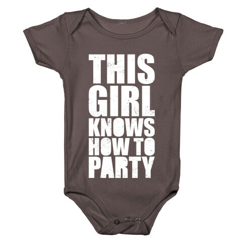 This Girl Knows How To Party (Dark Tank) Baby One-Piece