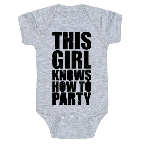 This Girl Knows How To Party (Athletic Tank) Baby One-Piece