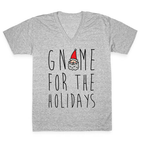 Gnome For The Holidays V-Neck Tee Shirt