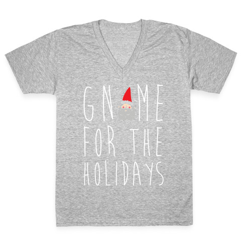Gnome For The Holidays V-Neck Tee Shirt