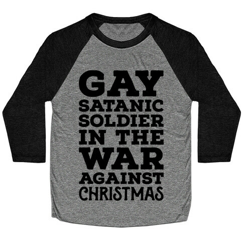 Gay Satanic Soldier Baseball Tee