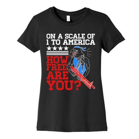 On a Scale of One to America (Badass Edition) Womens T-Shirt