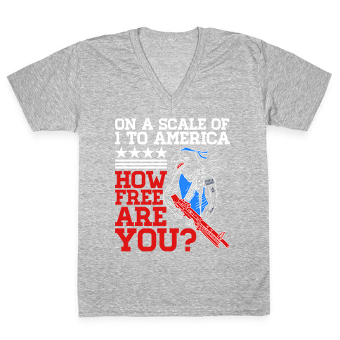 On a Scale of One to America (Badass Edition) V-Neck Tee Shirt