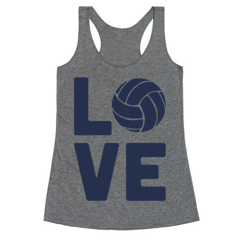 Love Volleyball (Athletic V-Neck) Racerback Tank Top