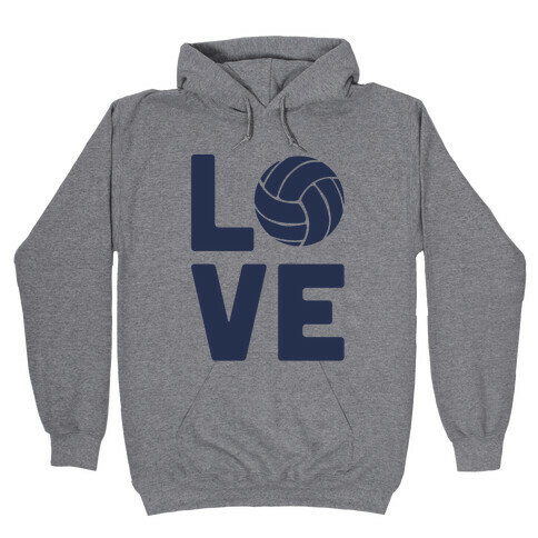 Love Volleyball (Athletic V-Neck) Hooded Sweatshirt