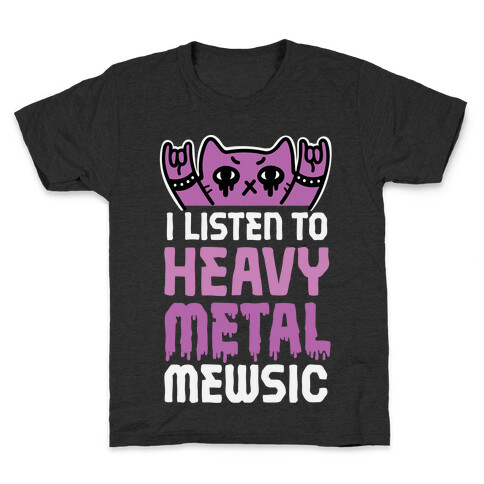 I Listen To Heavy Metal Mew-sic Kids T-Shirt
