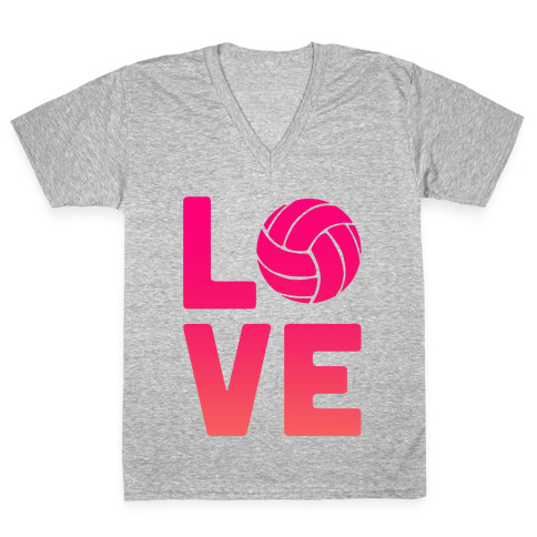 Love Volleyball (V-Neck) V-Neck Tee Shirt