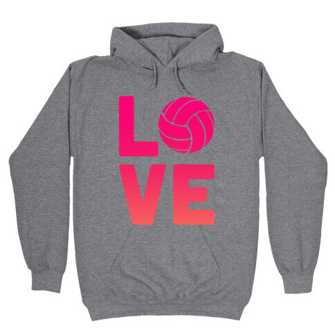 Love Volleyball (V-Neck) Hooded Sweatshirt