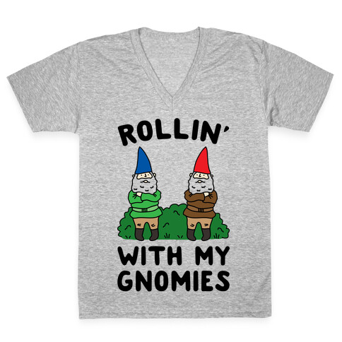 Rollin' With My Gnomies V-Neck Tee Shirt