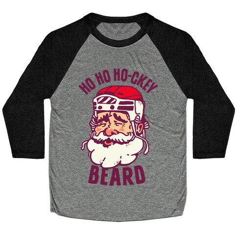 Ho Ho Ho-ckey Beard Baseball Tee