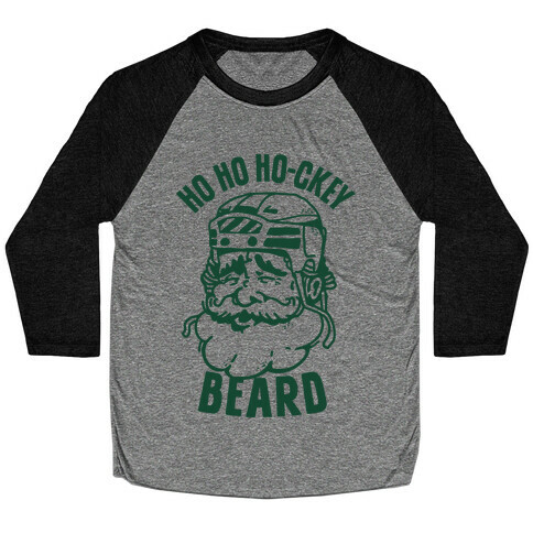 Ho Ho Ho-ckey Beard Baseball Tee