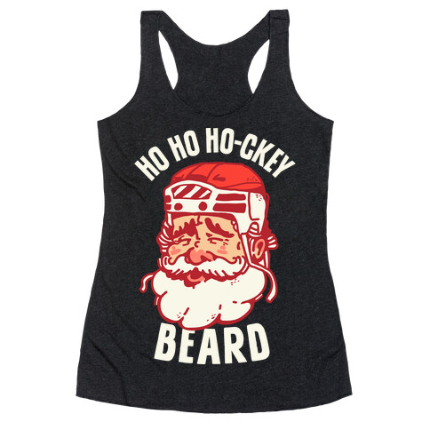 Ho Ho Ho-ckey Beard Racerback Tank Top