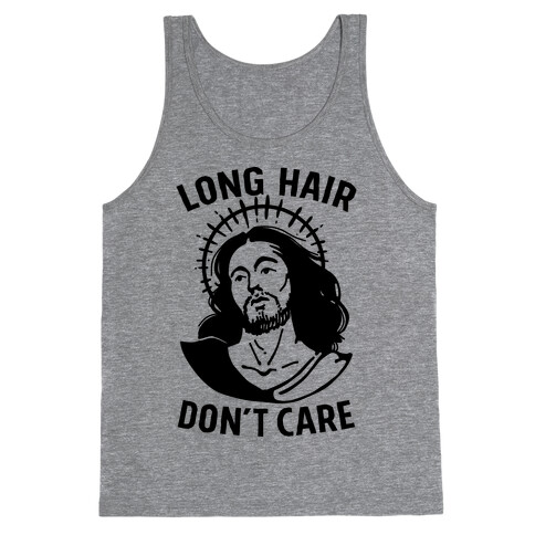 Long Hair Don't Care Jesus Tank Top