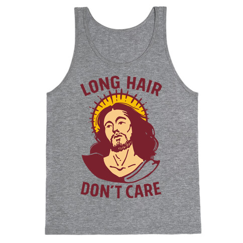 Long Hair Don't Care Jesus Tank Top