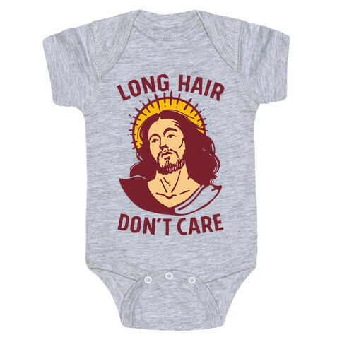 Long Hair Don't Care Jesus Baby One-Piece