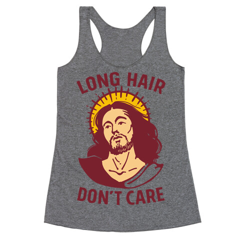 Long Hair Don't Care Jesus Racerback Tank Top