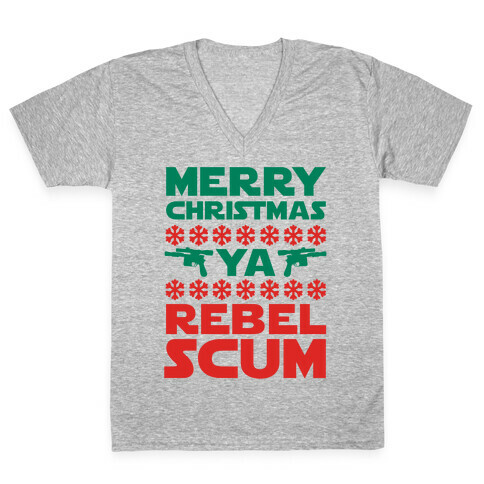 Merry Christmas Ya Rebel Scum V-Neck Tee Shirt