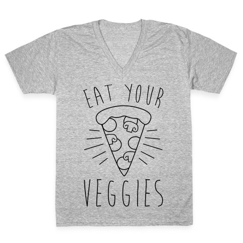 Eat Your Veggies (Pizza) V-Neck Tee Shirt