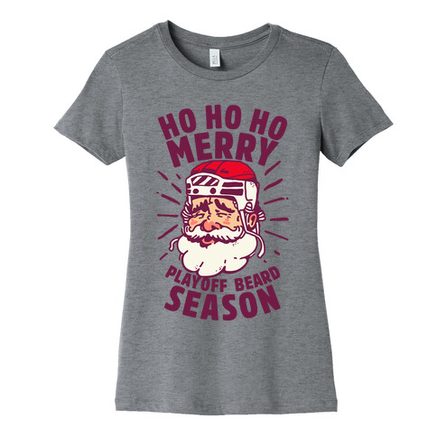 Merry Playoff Beard Season Womens T-Shirt