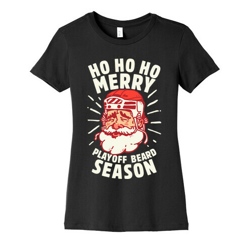 Merry Playoff Beard Season Womens T-Shirt