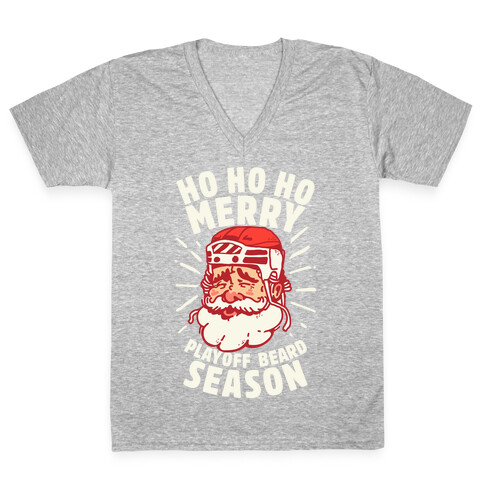 Merry Playoff Beard Season V-Neck Tee Shirt