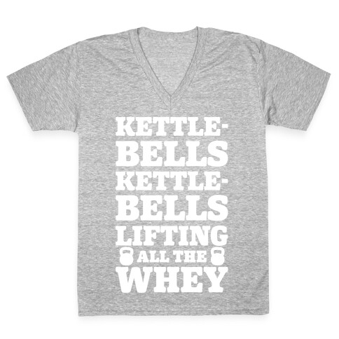 Kettlebells Kettlebells Lifting All The Whey V-Neck Tee Shirt