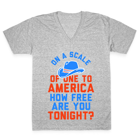 On a Scale of One To America (Tank) V-Neck Tee Shirt