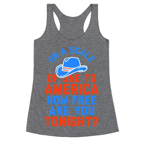 On a Scale of One To America (Tank) Racerback Tank Top