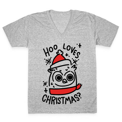 Hoo Loves Christmas? V-Neck Tee Shirt