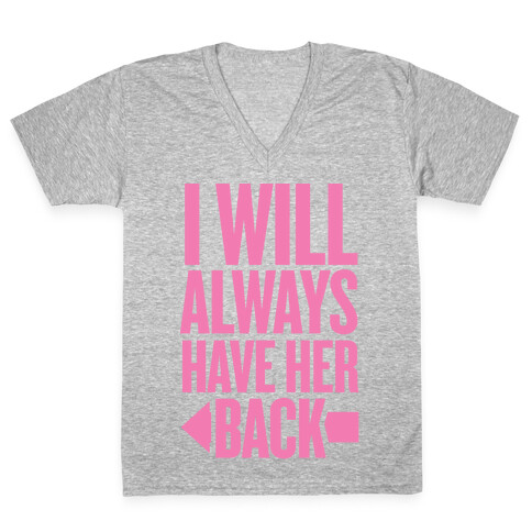 I Will Always Have Her Back (Left) V-Neck Tee Shirt